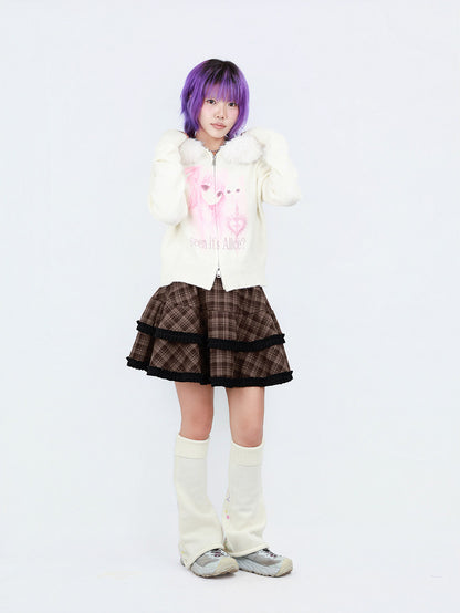 NIHONKIDS - Cat Print Zip Hoodie sweater NIHON KIDS