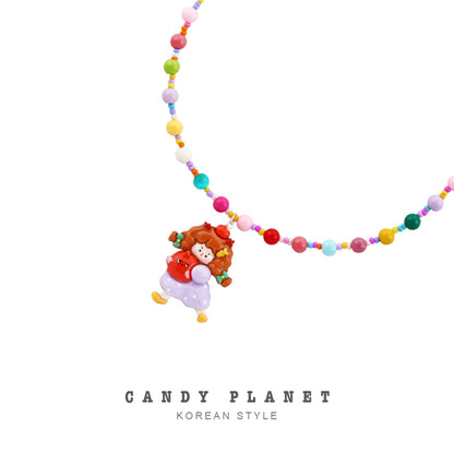 Candy Planet - Decora Kei Colorful Beaded Girl Necklace necklace candy planet