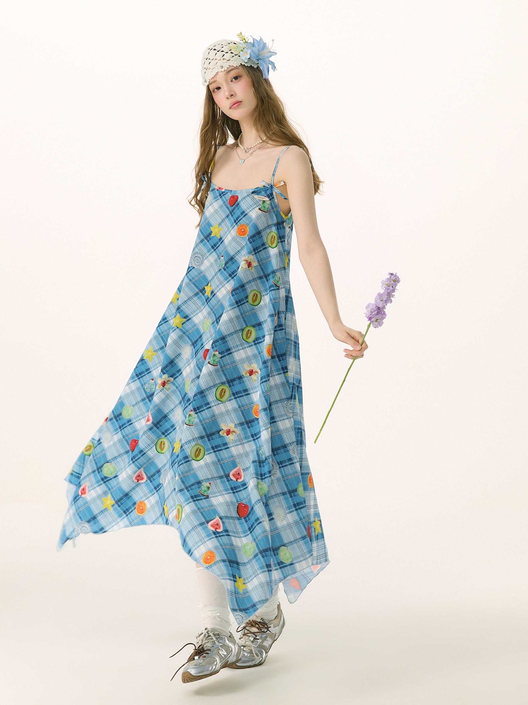 ziziFei - Plaid Fruit Cami Maxi Dress dress ziziFei
