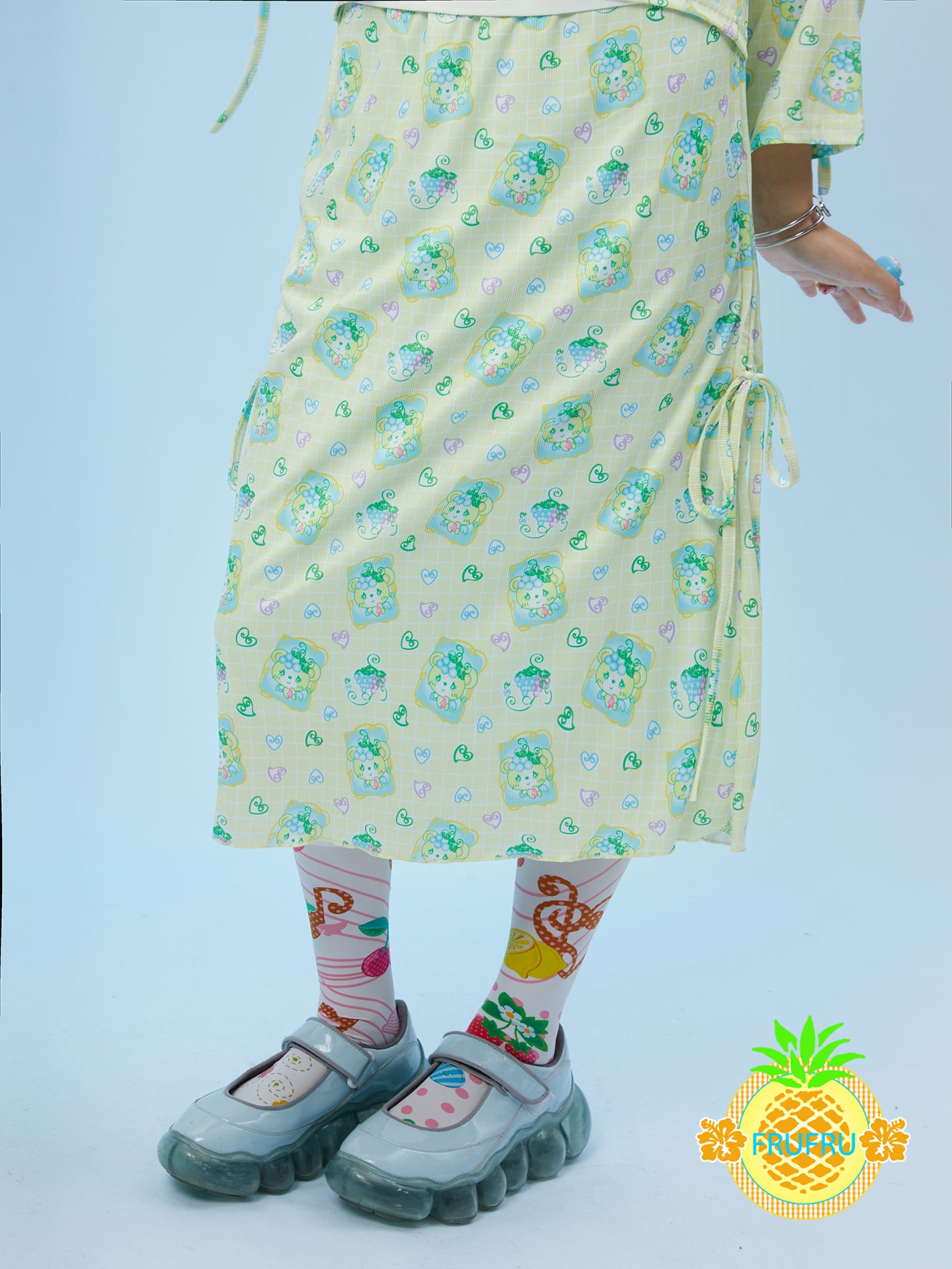 Frufru Cartoon Print Sun Protection Skirt | Kawaii Harajuku Half Skirt skirt frufru