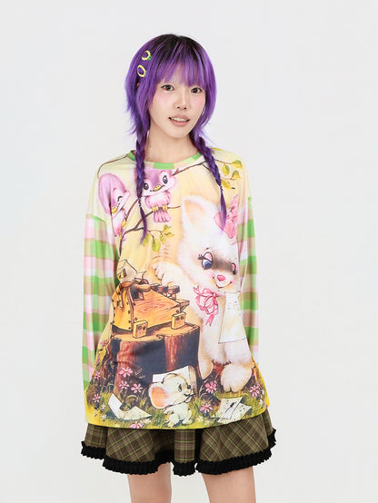 Nihon Kids - Vintage Garden Cat Top shirt NIHON KIDS