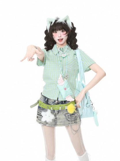 Languid Park - Plaid Embroidered Polo Shirt shirt Languid Park
