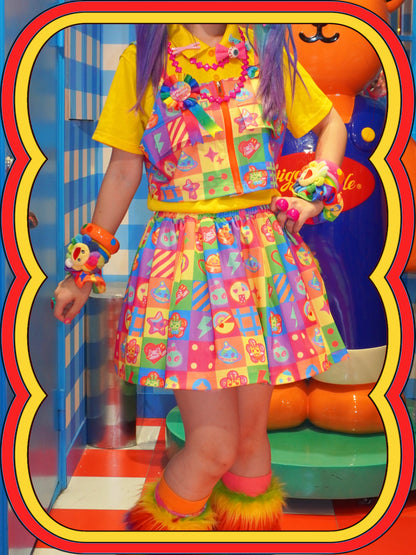 Dream Bubble - Rainbow Plaid Decora Kei Vest Skirt Set set Dream Bubble