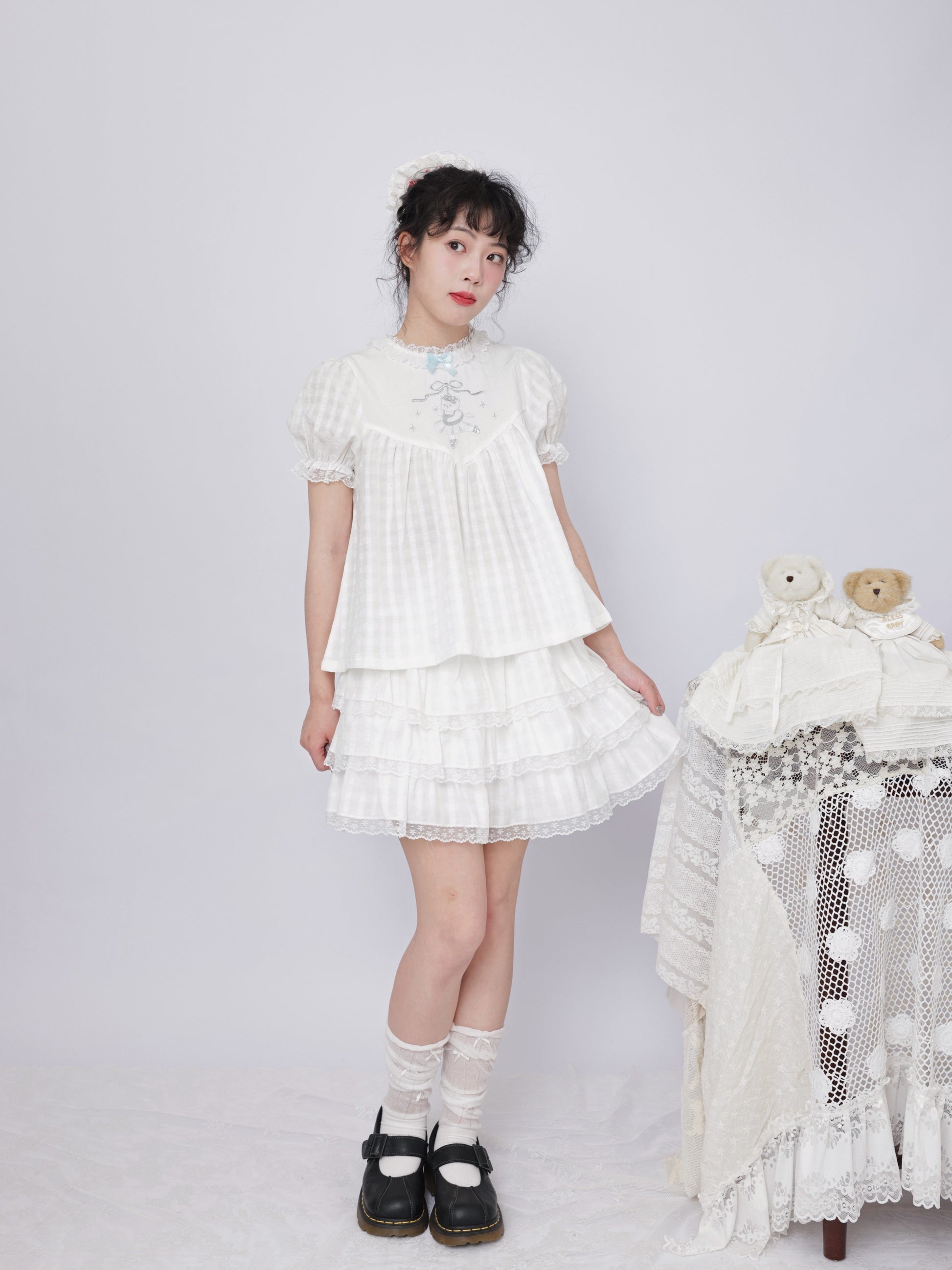 SemenCoicis - Bear Polka Dot Layered Cake Skirt skirt SemenCoicis