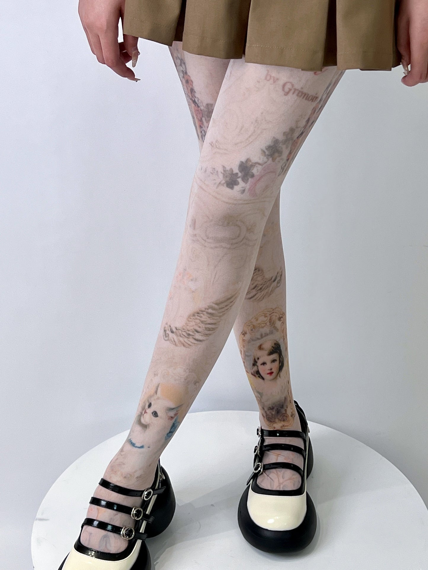 Hot BonBon - Girl Cat Print Tights tights Hot BonBon