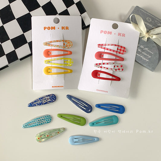 Candy Plaid Floral Resin Waterdrop BB Clips – Cute Kawaii Decora Hair Accessories hair clip candy
