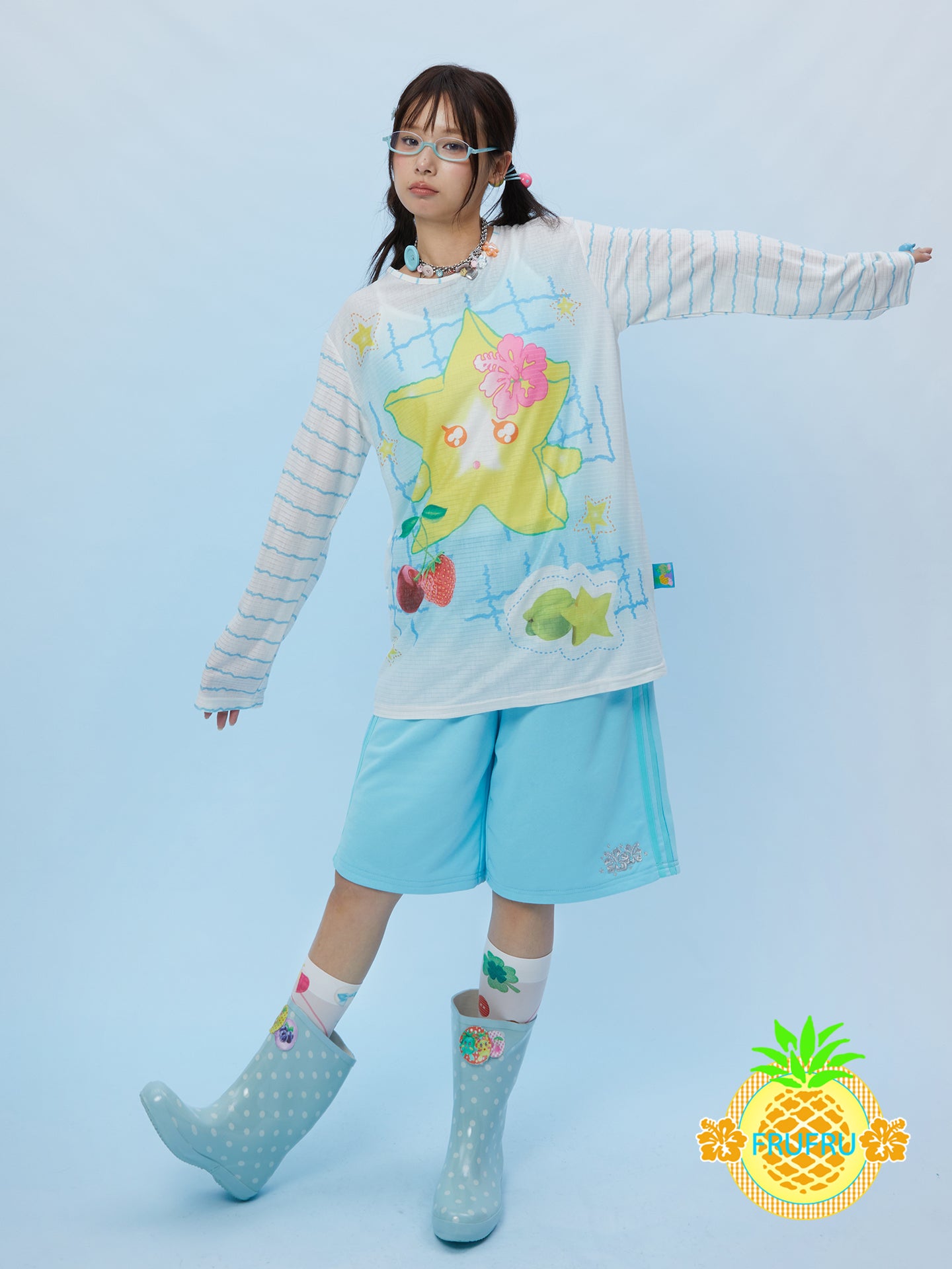 Frufru Starfruit Cartoon Print T-Shirt | Long Sleeve Kawaii Harajuku Top shirt frufru