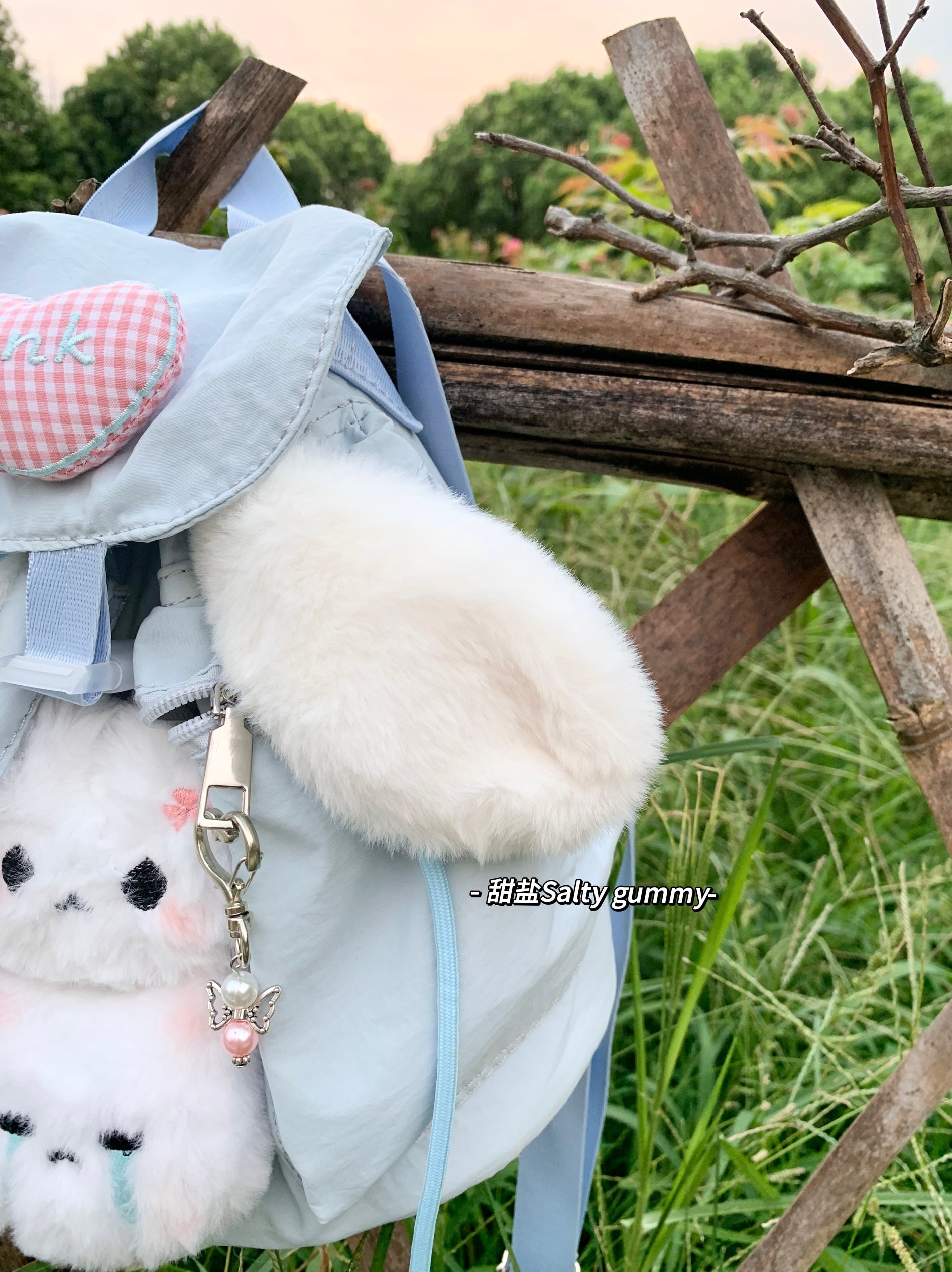 Salty Gummy - Y2K Bunny Ear Backpack Cute Nylon Sweet Girl bag Salty Gummy