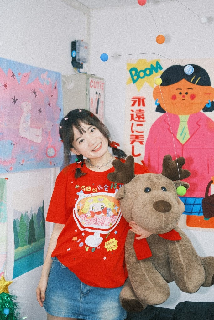 MooYo - Decora Kei Lucky Red Cotton T-Shirt tshirt MOOYO