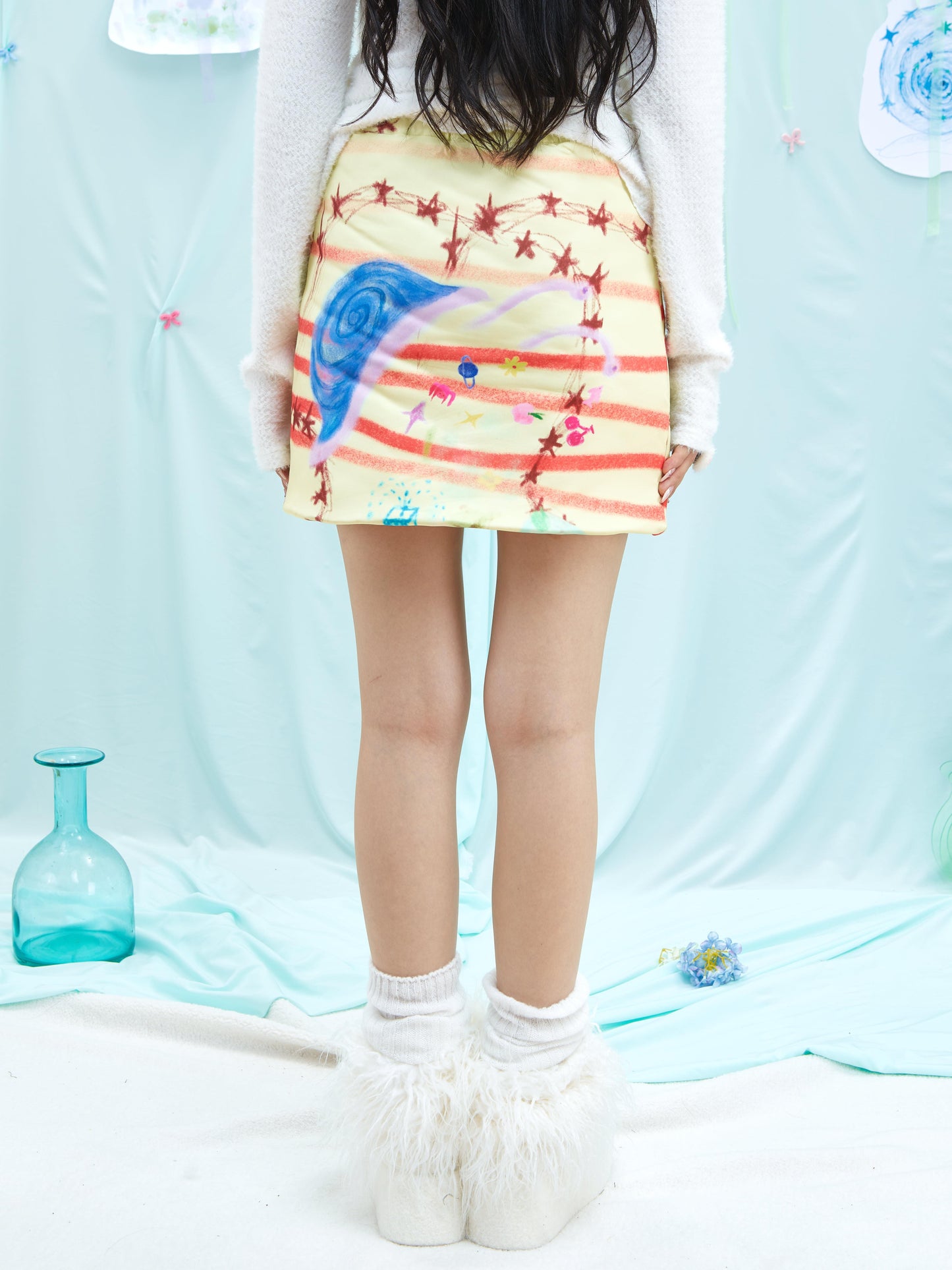 Harajuku Skirt Colorful A-line Skirt Dopamine Prints Skirt skirt Moon Meadow