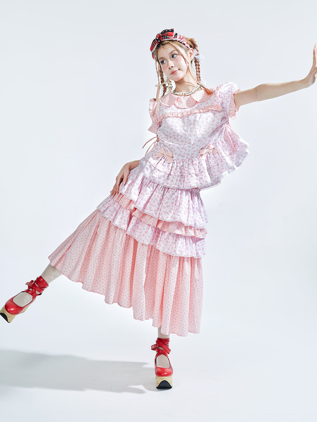 SOS MEME CLUB – Kawaii Pink Long Skirt skirt SOS MEME CLUB