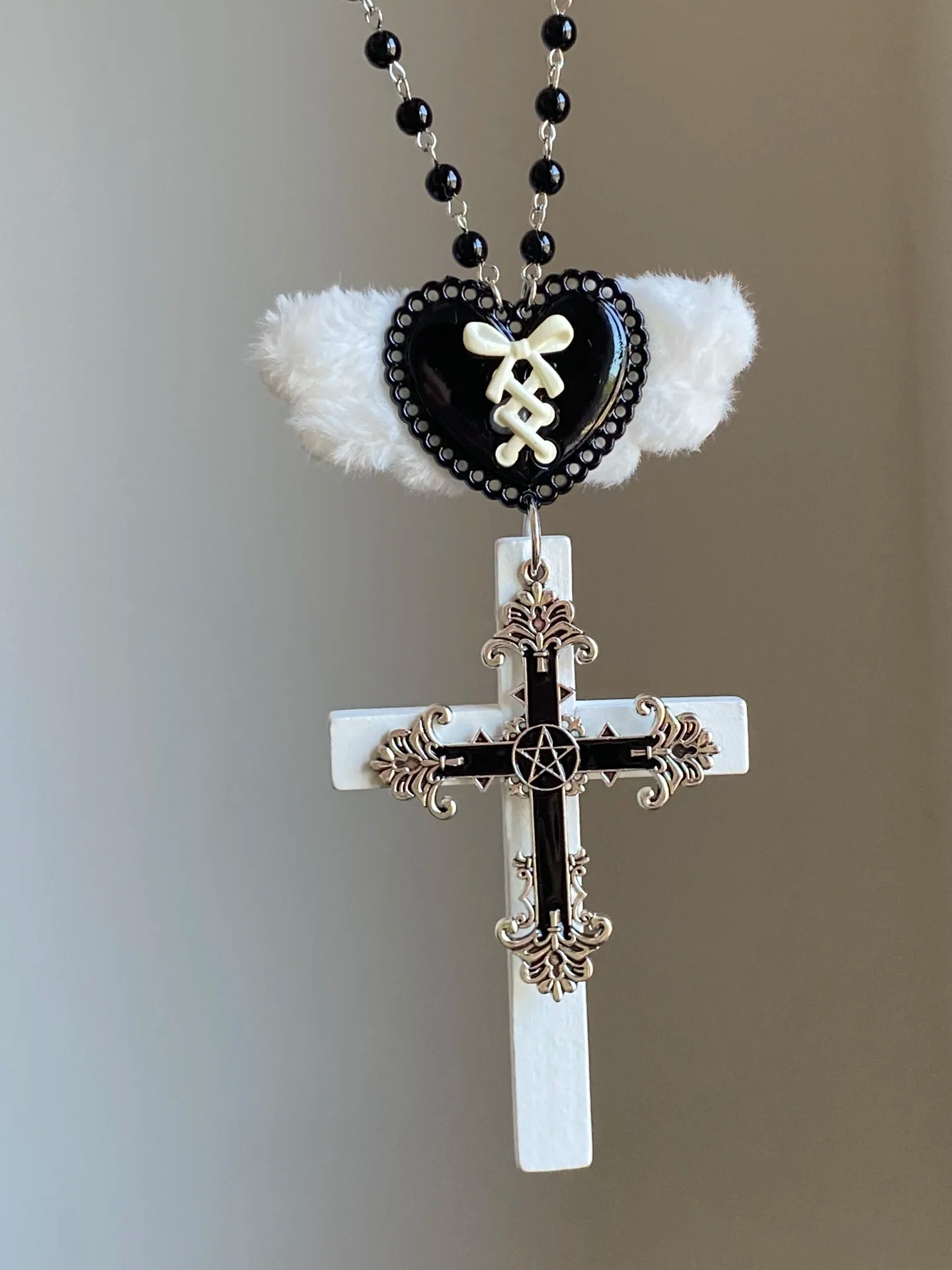 Kiwi Store - Y2K Large Angel Cross Necklace necklace kiwi store
