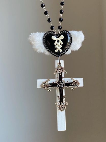 Kiwi Store - Y2K Large Angel Cross Necklace necklace kiwi store