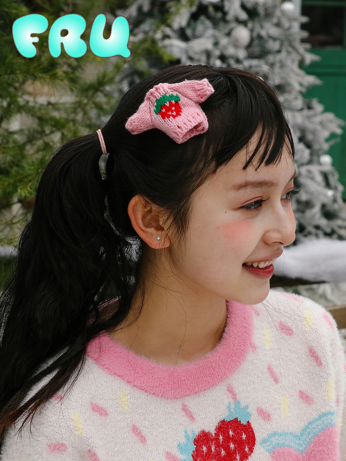 frufru - Kawaii Strawberry Knit Hair Clip hair clip frufru