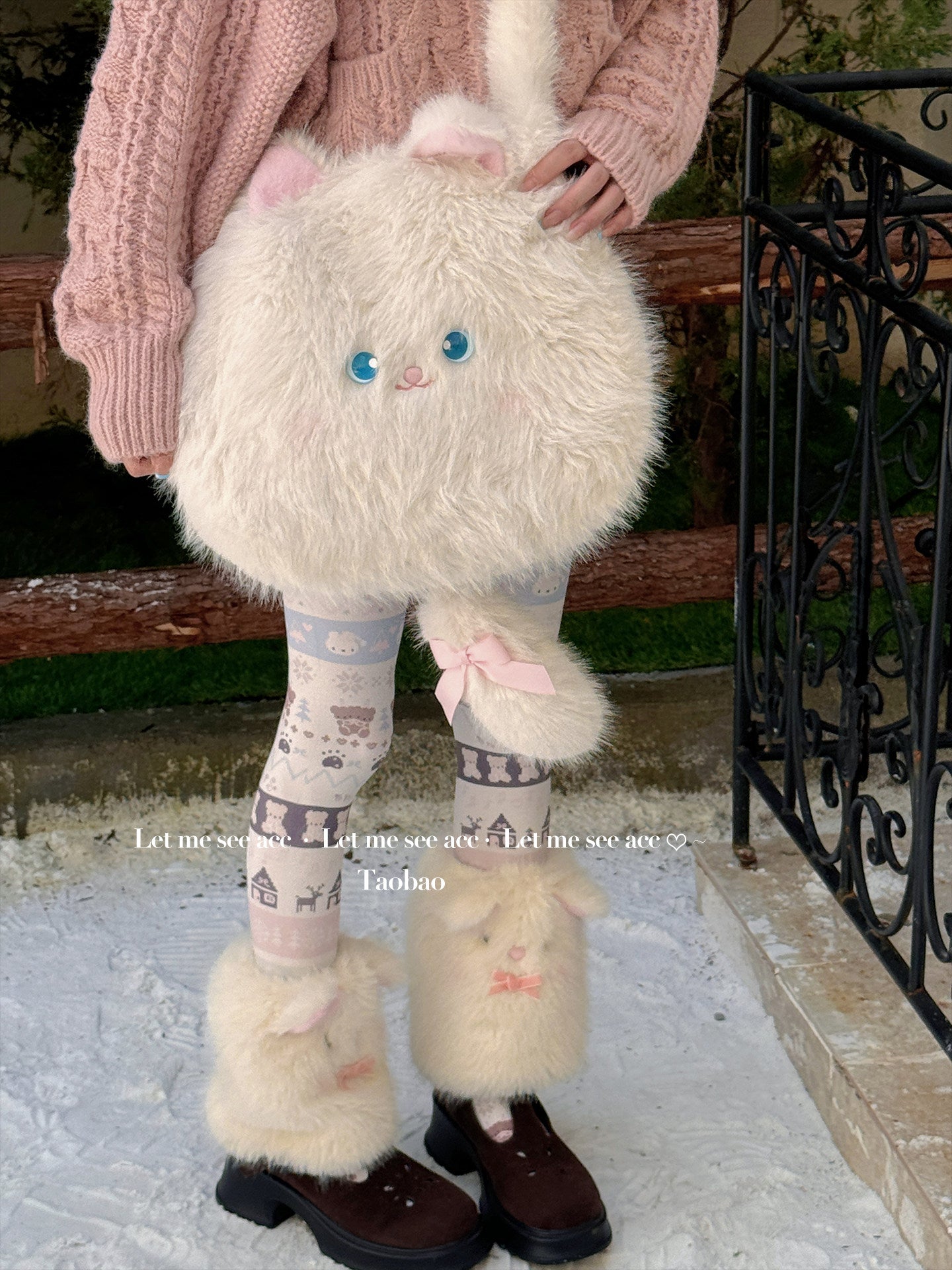 LET ME SEE - Cute Cat Plush Winter Hat & Scarf Set set let me see