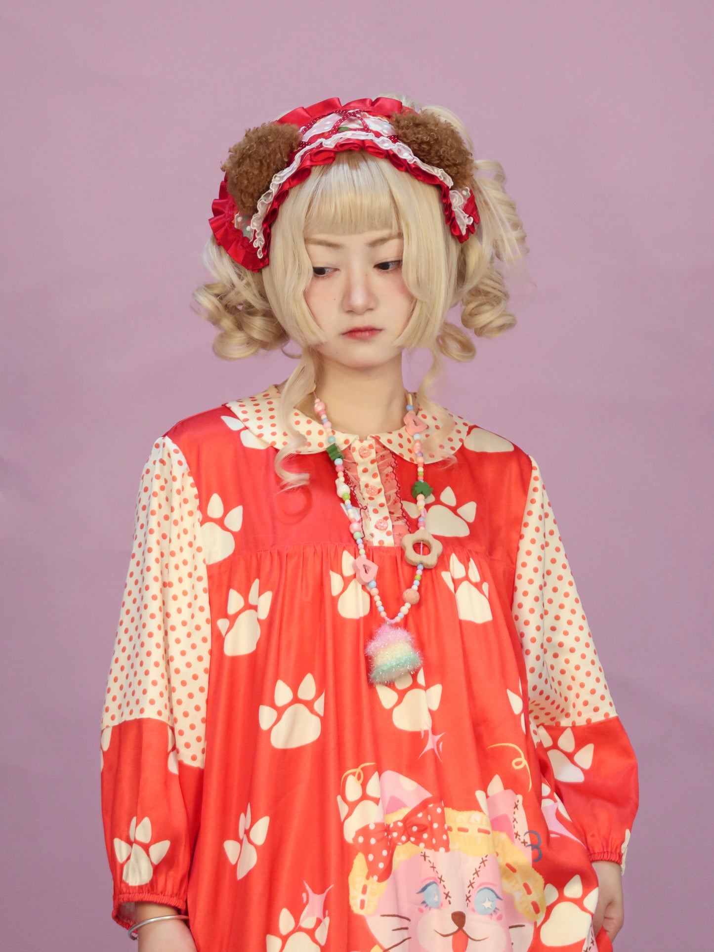 Lulululu - Polka Cat Print Dress dress LULULULU