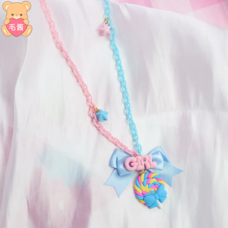 maojiang - Decora Sweetheart Lollipop Necklace for Harajuku Girls necklace maojiang Blue