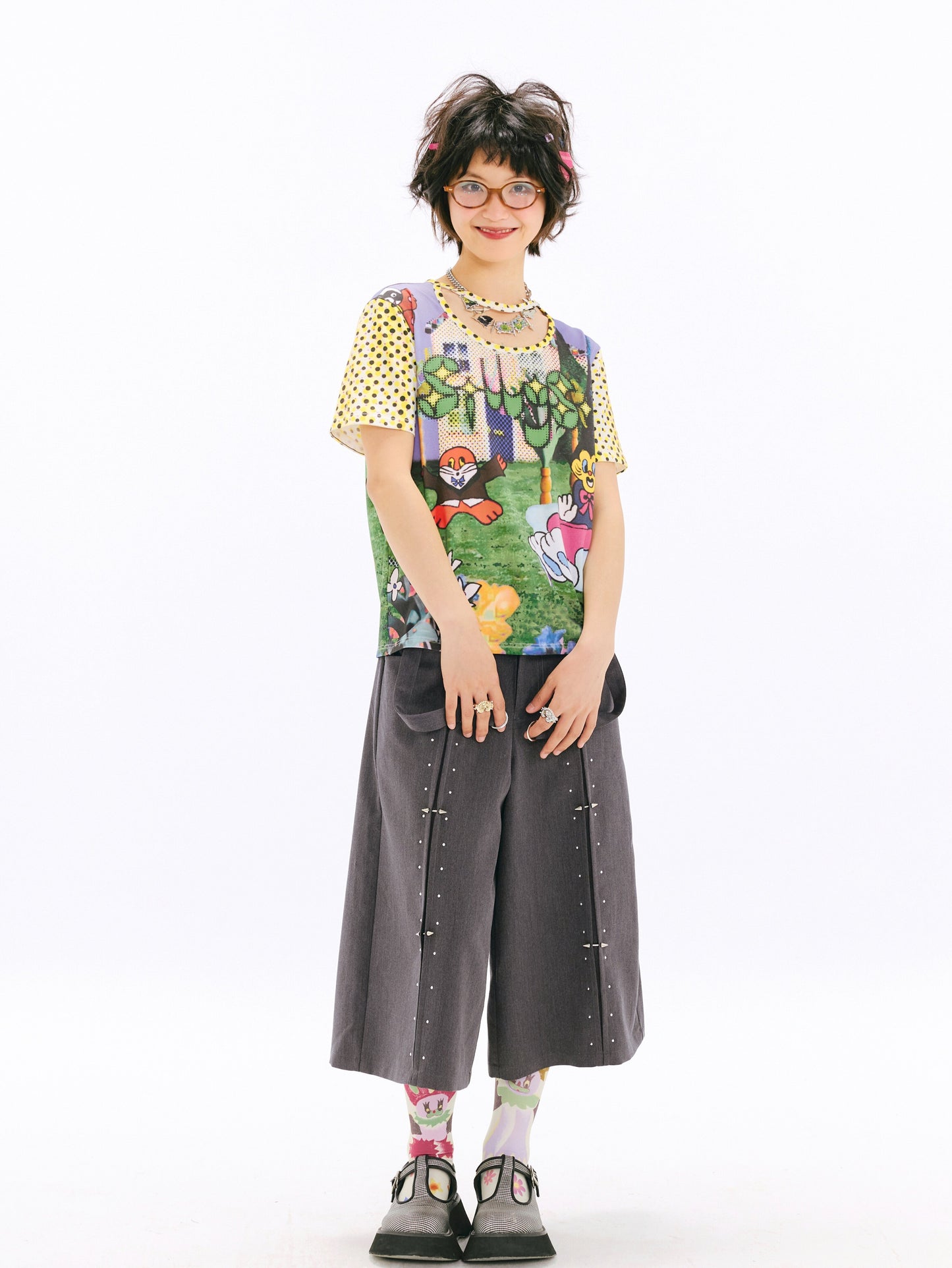 sillysis - Graffiti Y2K Stretch Tee shirt sillysis