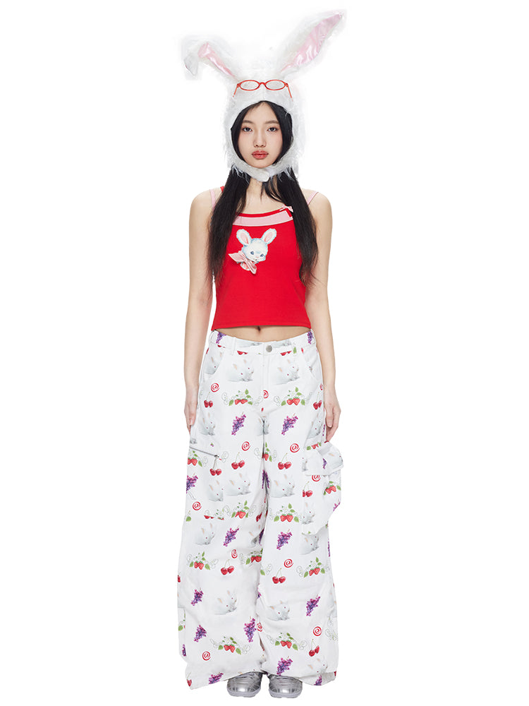 MOF Gift - Bunny Cherry Grape Cargo Pants pants MOF Gift