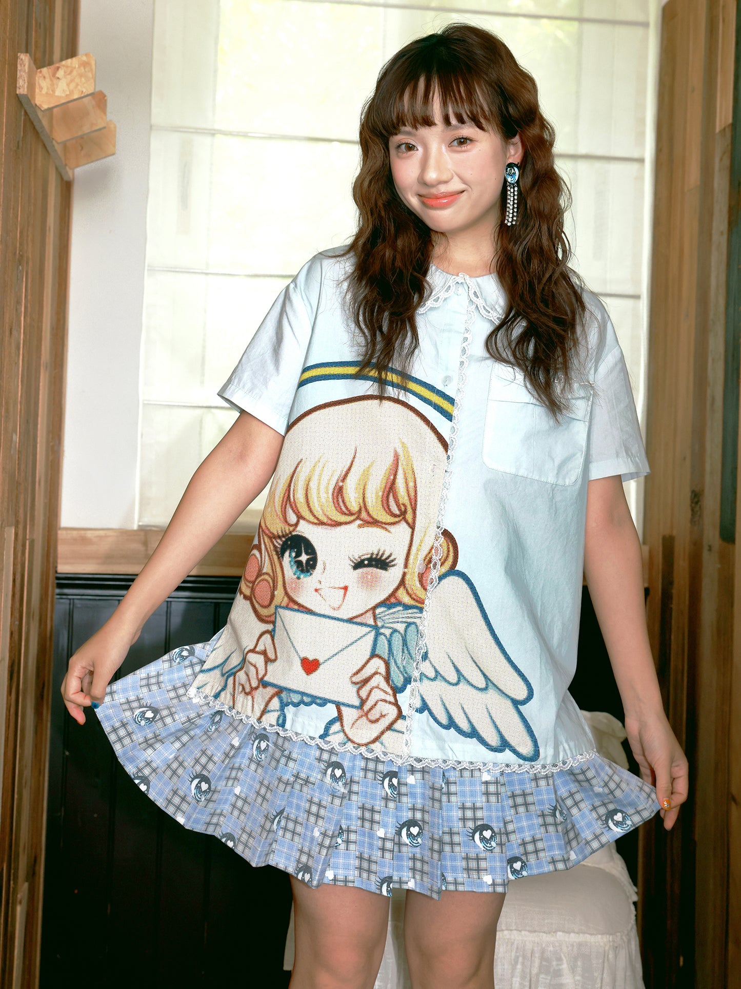 tntntutu Cotton Tee | Harajuku Angel Print Lace T-Shirt tshirt tntntutu