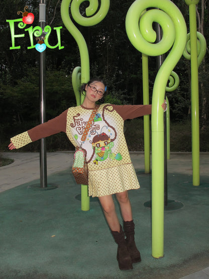 FruFru - Y2K Pleated Dress Printed Casual dress frufru