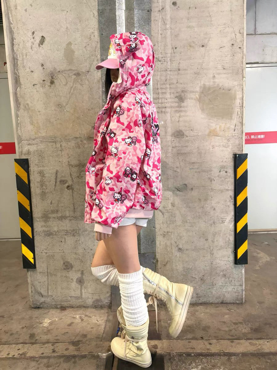 BlackBerry - Decora Kei Kitty Bomber Jacket jacket BlackBerry