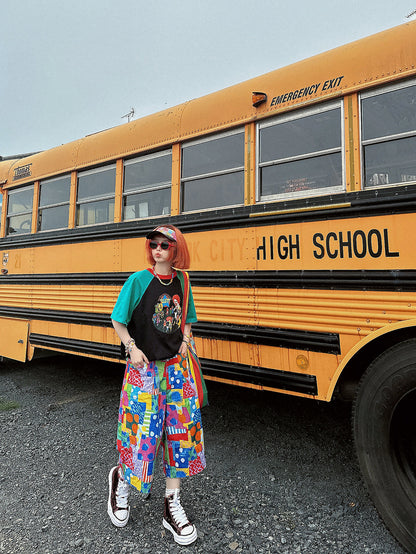 made in zzz – Retro Color Wide-Leg Cropped Pants pants made in zzz