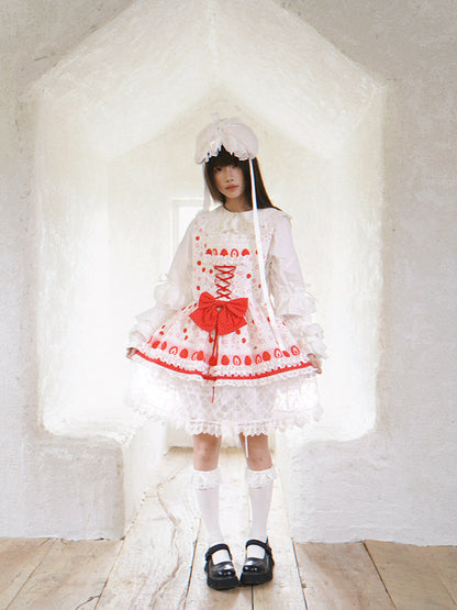 Daytoday Everyday Institute - Strawberry Bow Wing Dress dress daytoday everyday institute