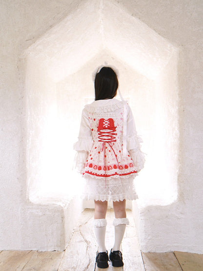 Daytoday Everyday Institute - Strawberry Bow Wing Dress dress daytoday everyday institute