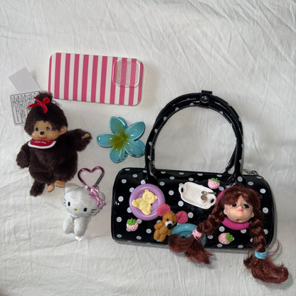 Hottie - Y2K Black Polka Dot Mini Pillow Bag