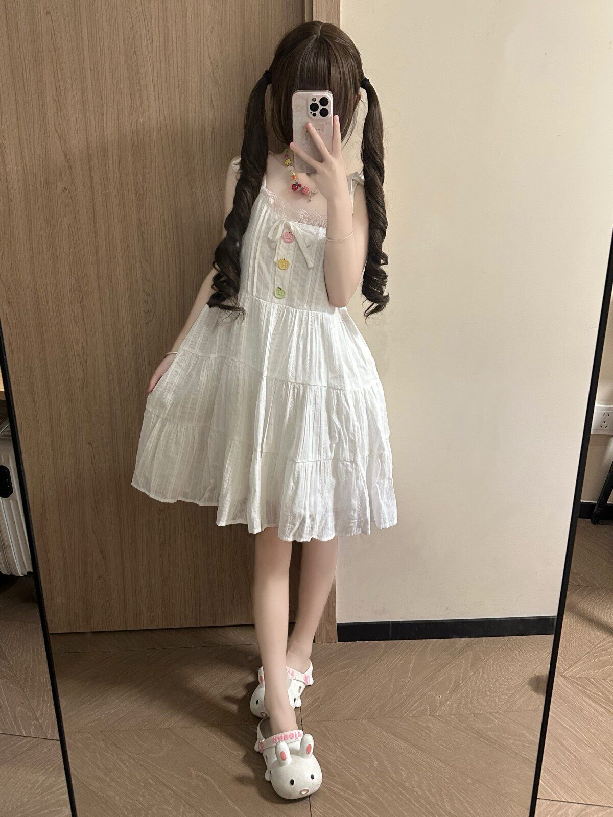 Blurred Bear - White Lace A-Line Dress dress Blurred Bear