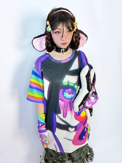 LEERROO - Decora Kei Cartoon Print T-Shirt shirt Leerroo