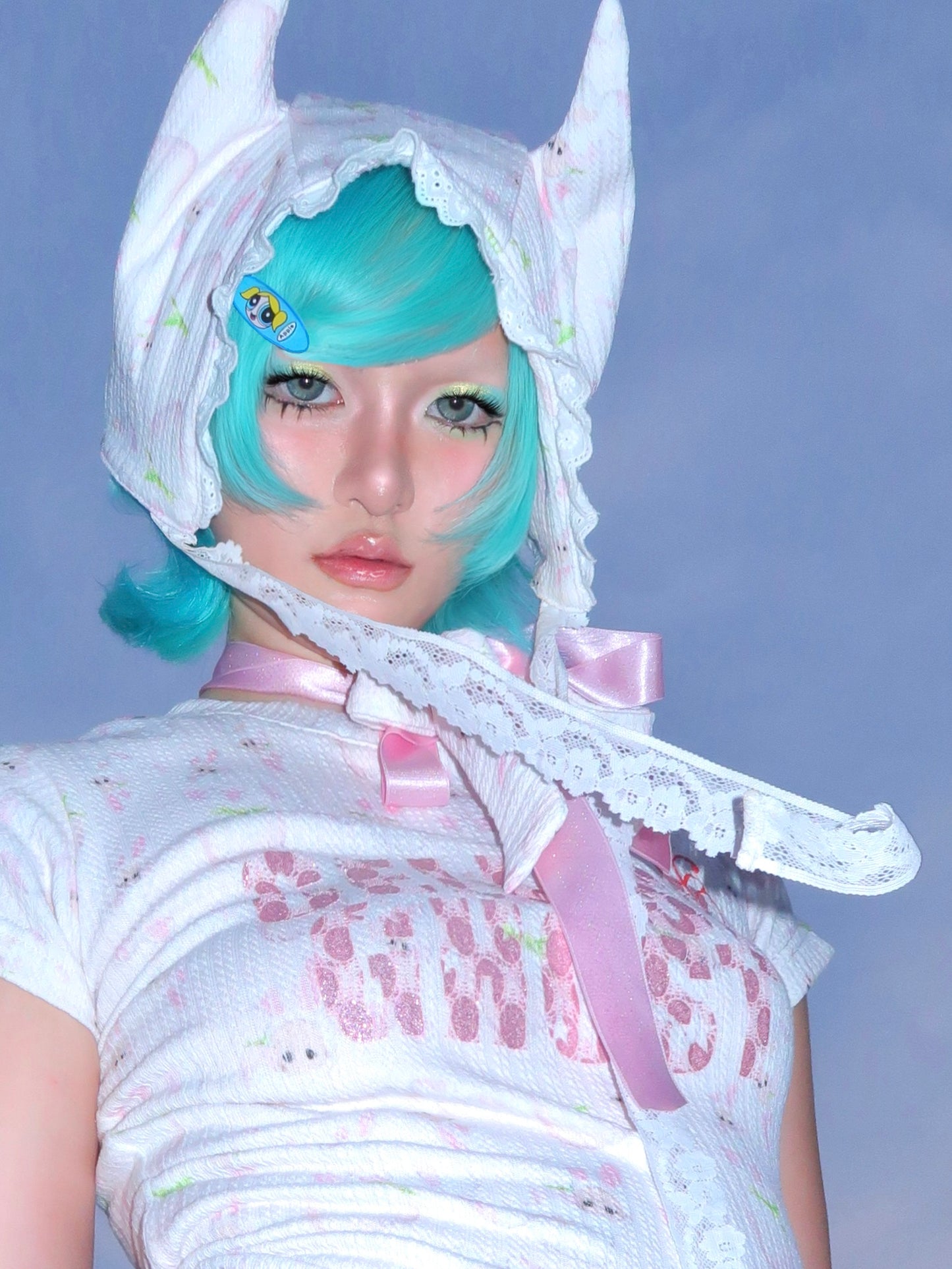 SelfishGhost - Bunny Strawberry Bow Two-Piece Set set SelfishGhost