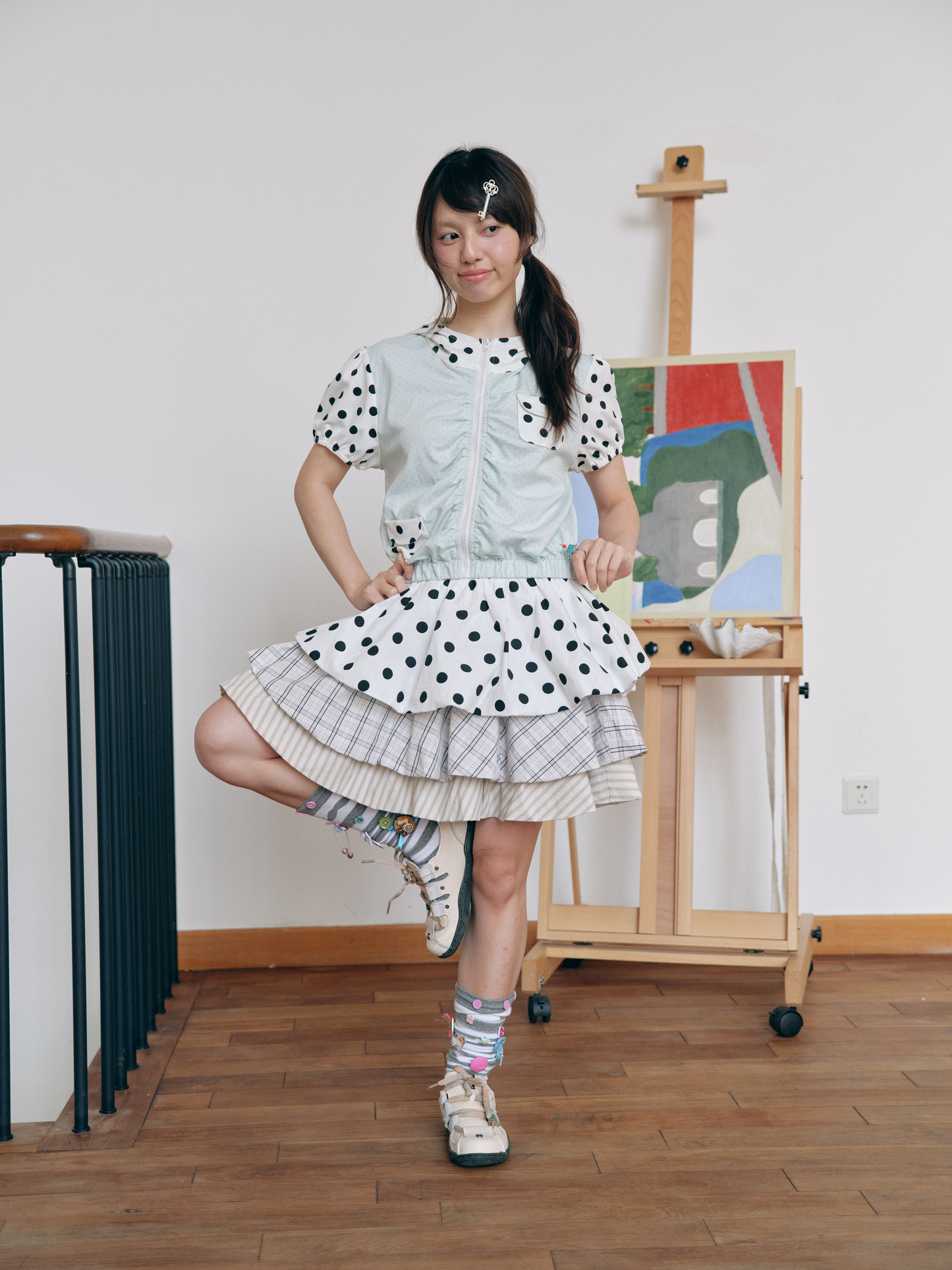 Have A Meal - Polka Dot Layered Bubble Skirt