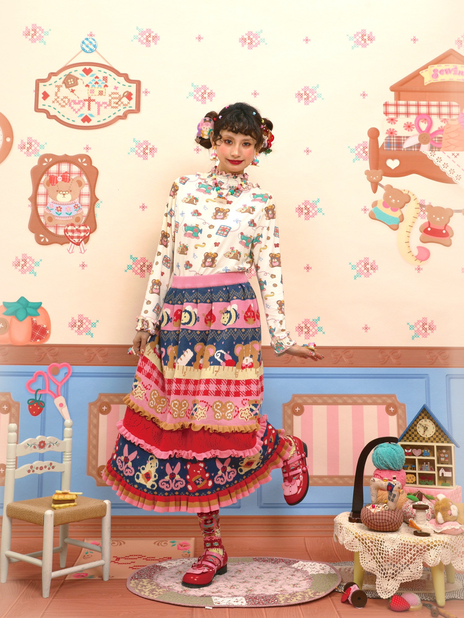 Lutra Jump - Decora Lace Collar Cotton Top shirt Lutra Jump