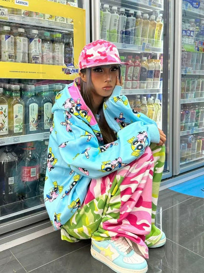 BlackBerry - Harajuku Pink Blue Hoodie Jacket jacket BlackBerry