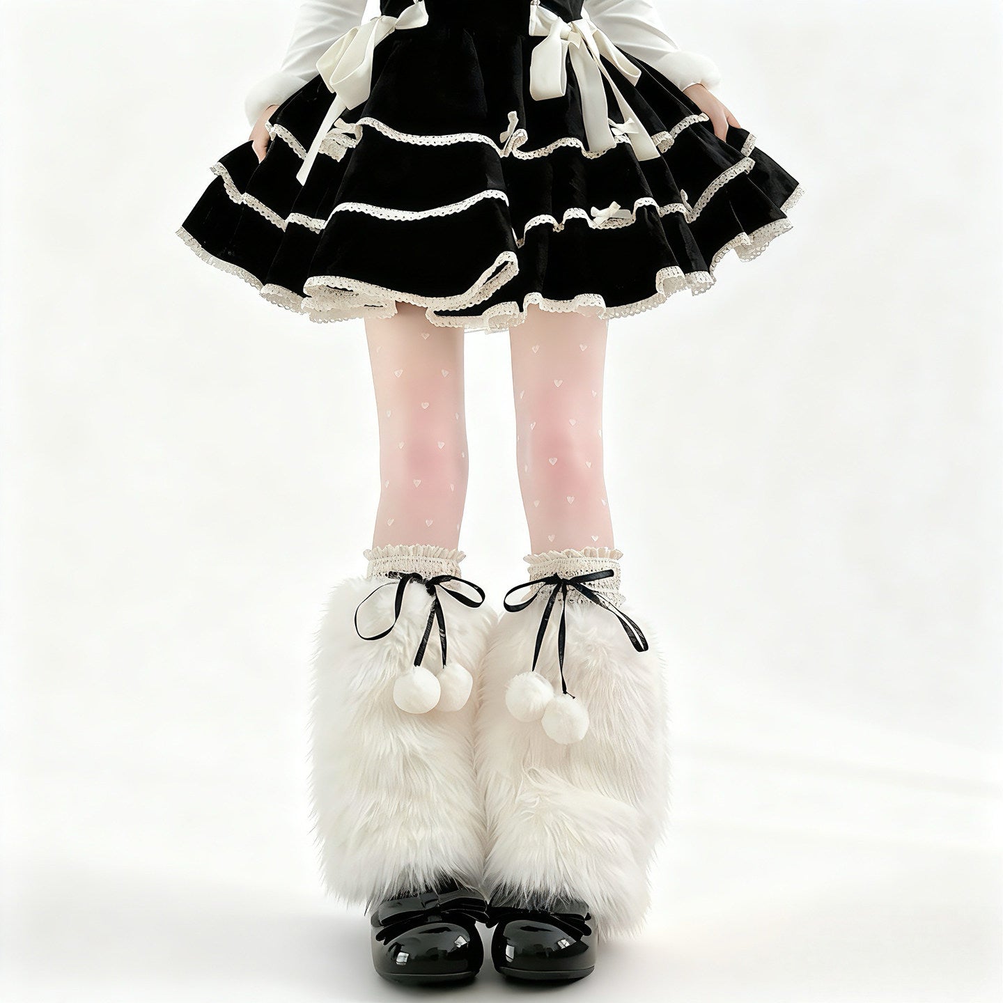 2 Bears - Y2K Faux Fur Leg Warmers Socks leg warmmers 2 bears