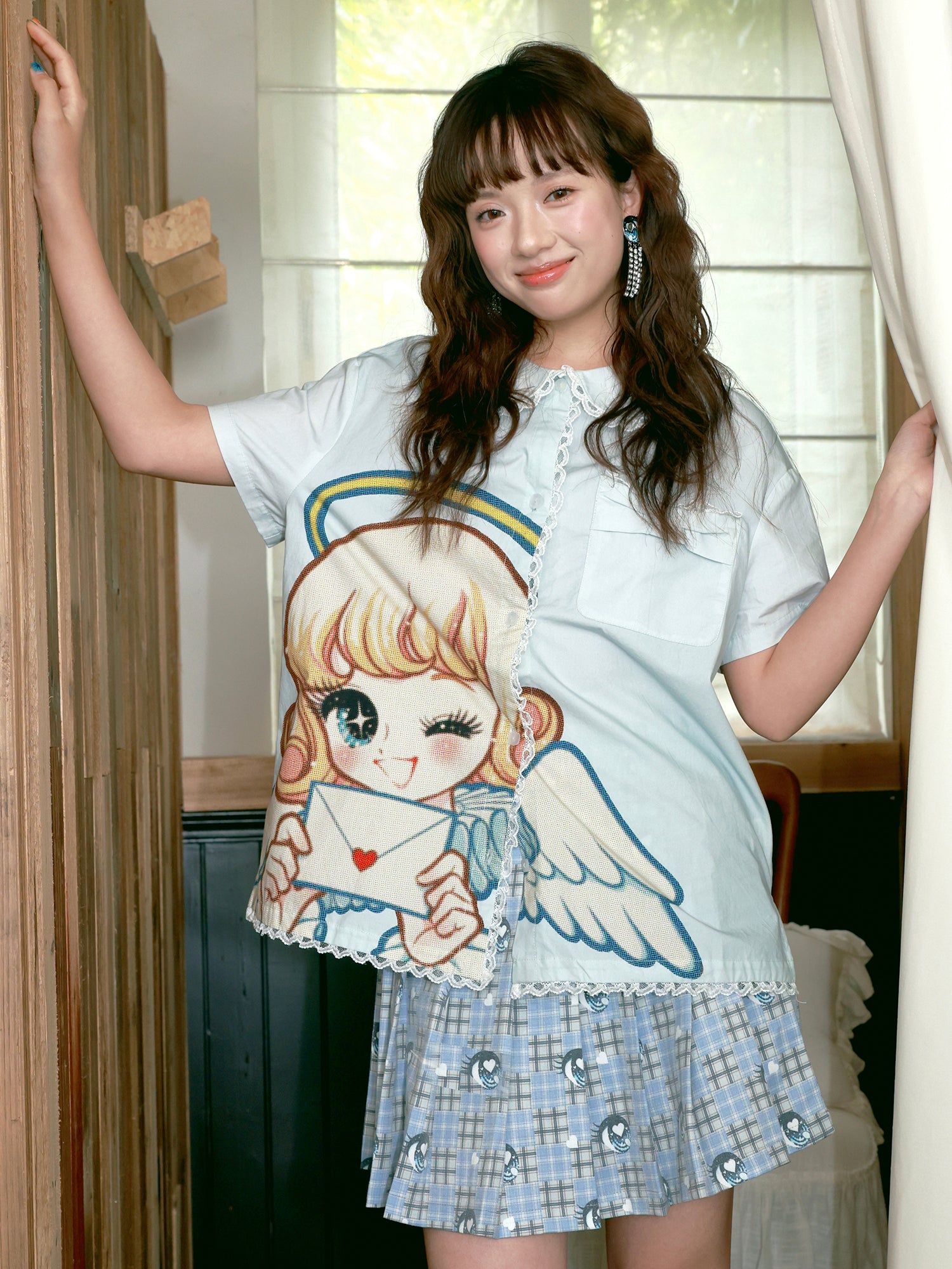 tntntutu Cotton Tee | Harajuku Angel Print Lace T-Shirt tshirt tntntutu