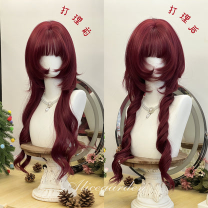Alice Garden - Burgundy Long Curly Wig wig Alice Garden