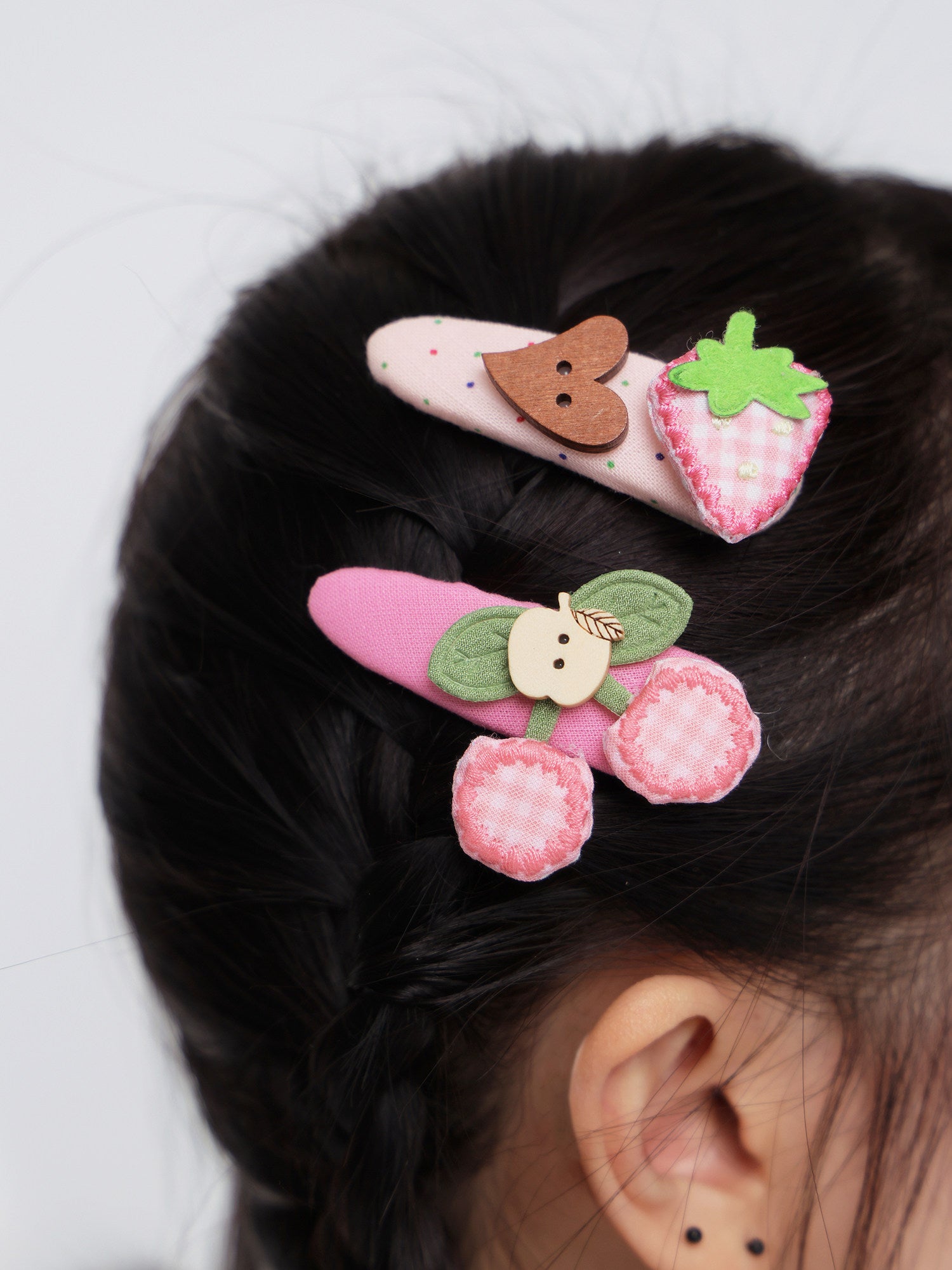 FRUITS - Strawberry Cherry Pink Hair Clip hair clip Fruits