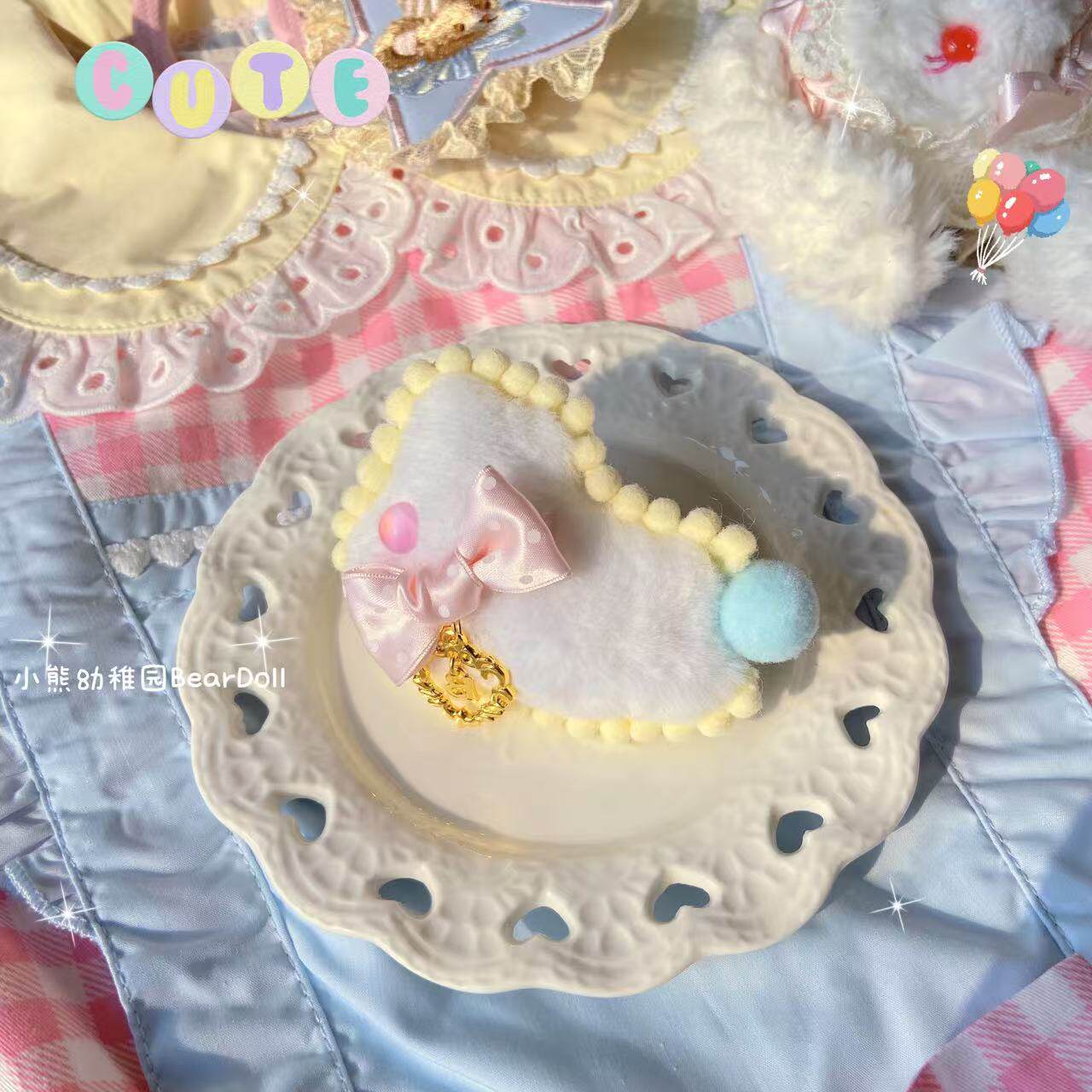 Bear Doll - Kawaii Fluffy Bunny Bow Hair Clip hair clip Bear Doll