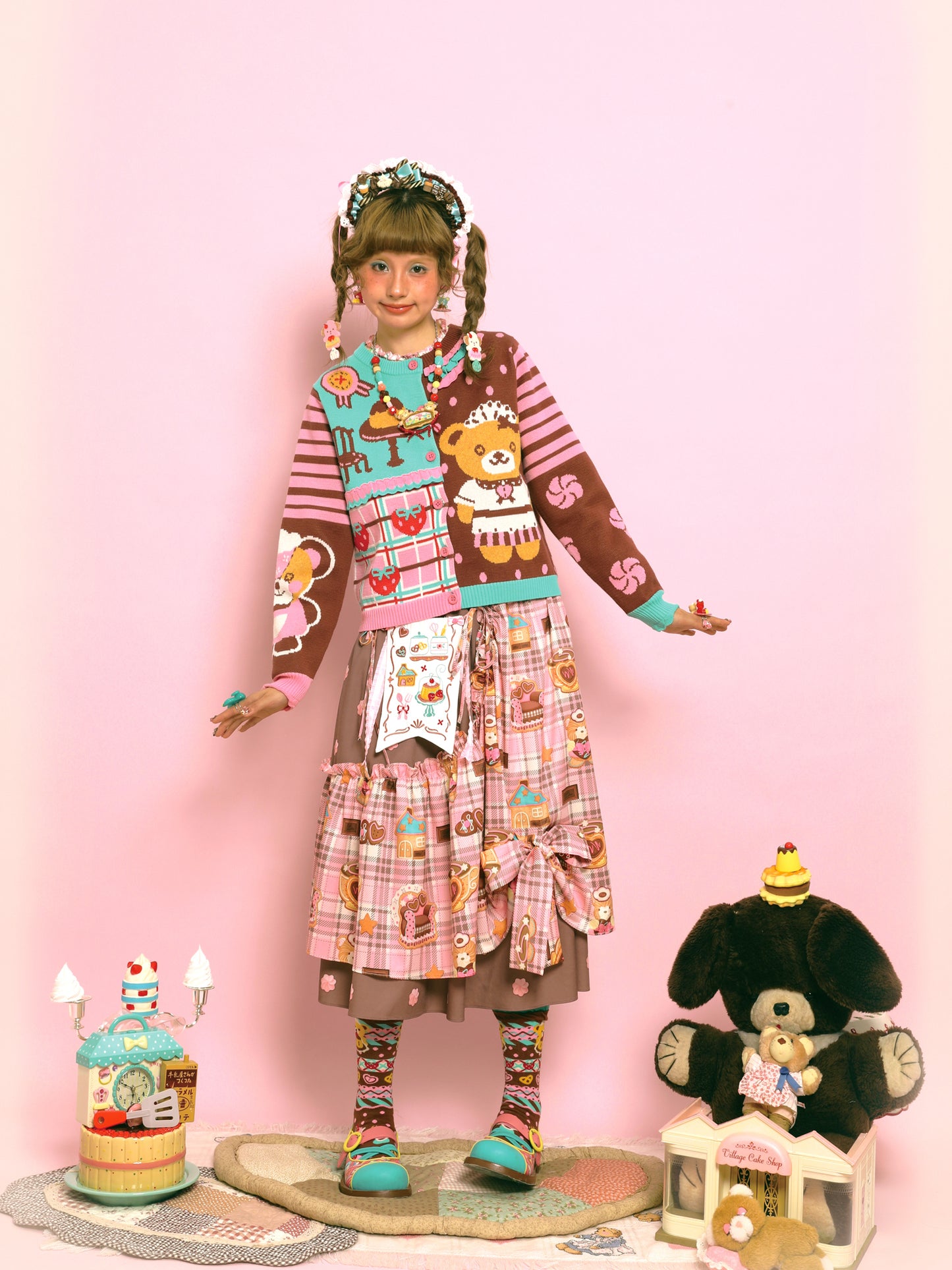 Lutra Jump - Kawaii Bear Lace Knit Cardigan Sweater