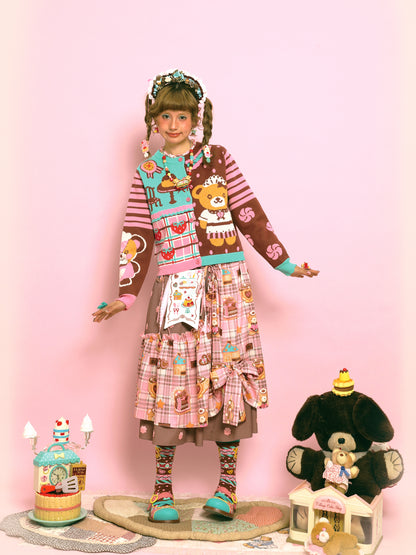 Lutra Jump - Kawaii Bear Lace Knit Cardigan Sweater