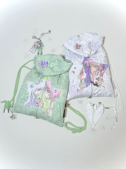 Hashtag DDD - Y2K Convertible Hoodie Strap Bag bag Hashtag DDD