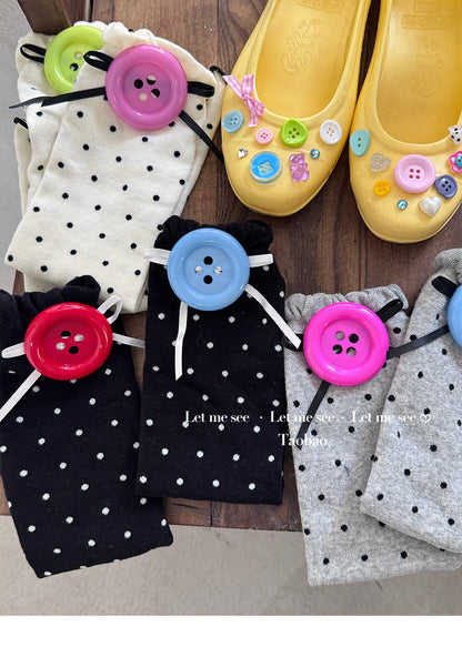 LET ME SEE - Polka Button Leg Warmers socks let me see