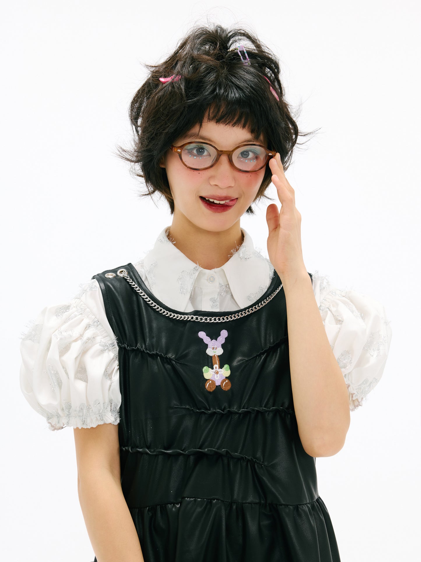 sillysis - Two-Tone Embroidered Chain Dress dress sillysis