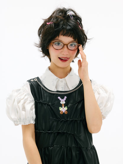 sillysis - Two-Tone Embroidered Chain Dress dress sillysis
