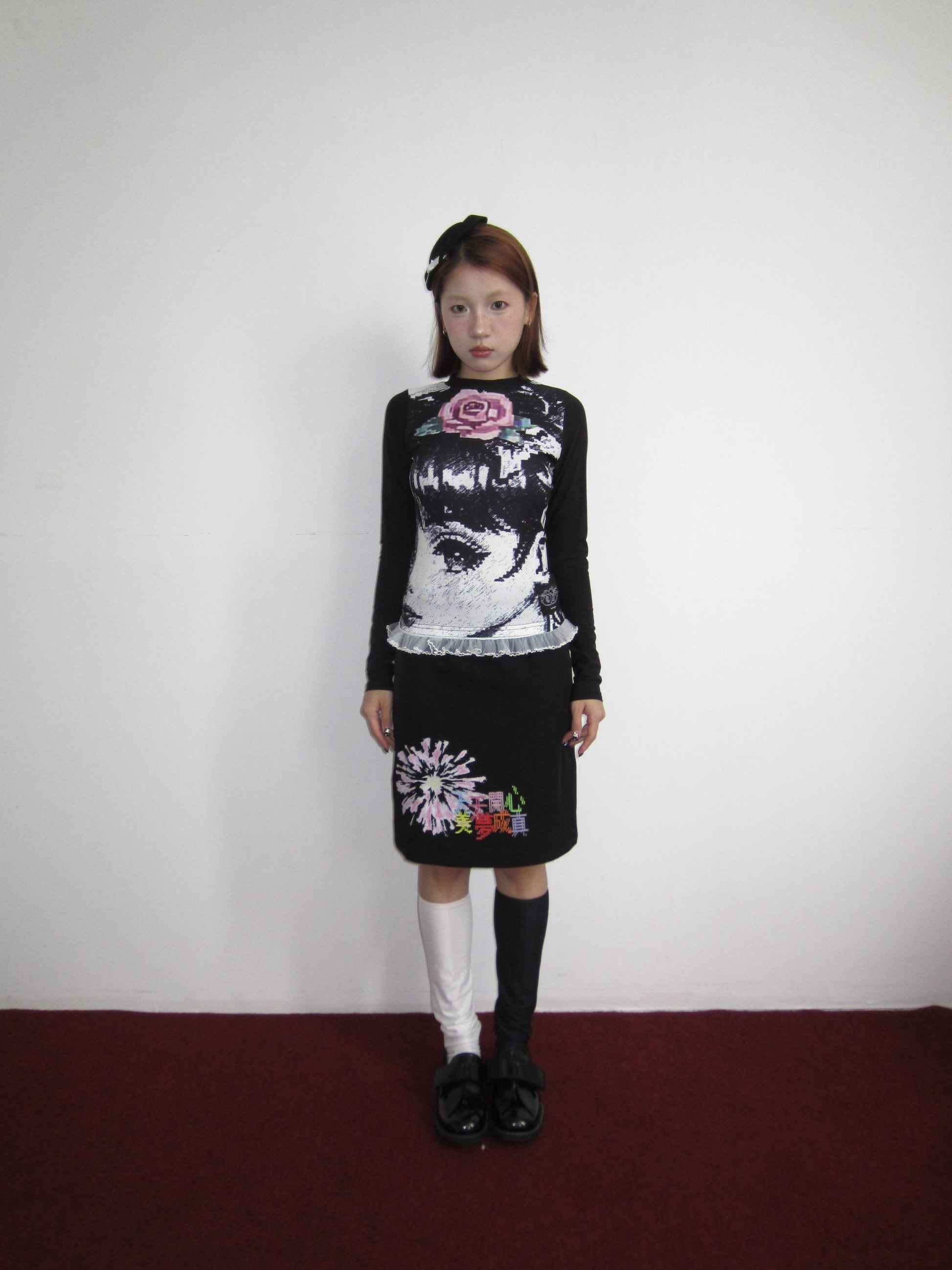 OurHappy Fireworks A-Line Skirt | Original Harajuku Midi Skirt skirt Our Happy