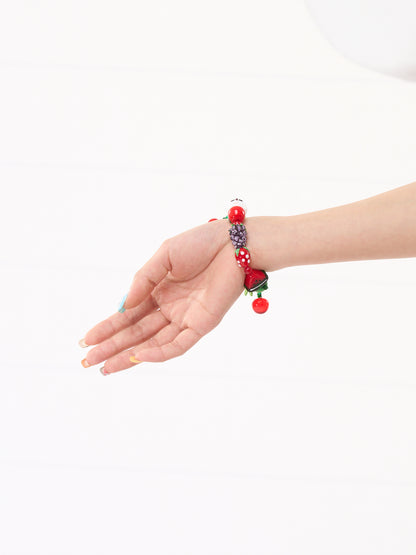 FRUITS Panda & Fruit Bracelet | Glass Bead Stretch Bracelet bracelet Fruits