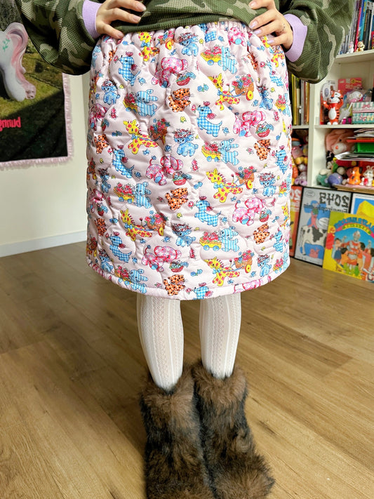 bunnybunnygun - Kawaii Quilted Padded Skirt skirt bunnybunnygun